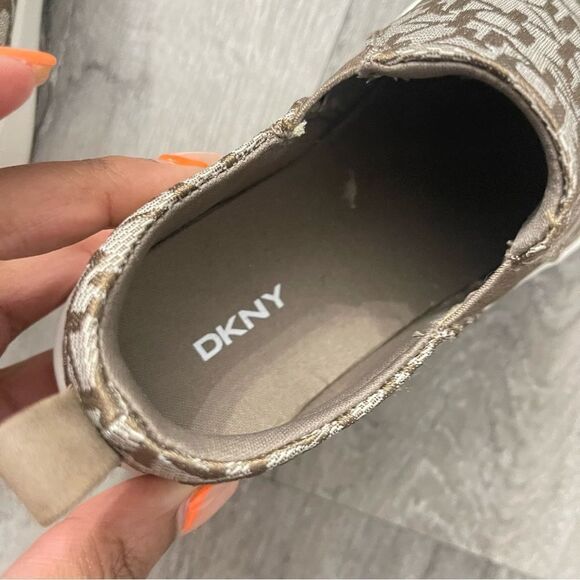 DKNY Girl’s Brown Cam Gore Logo Casual Platform Slip On Sneakers Size 1 - Picture 7 of 13